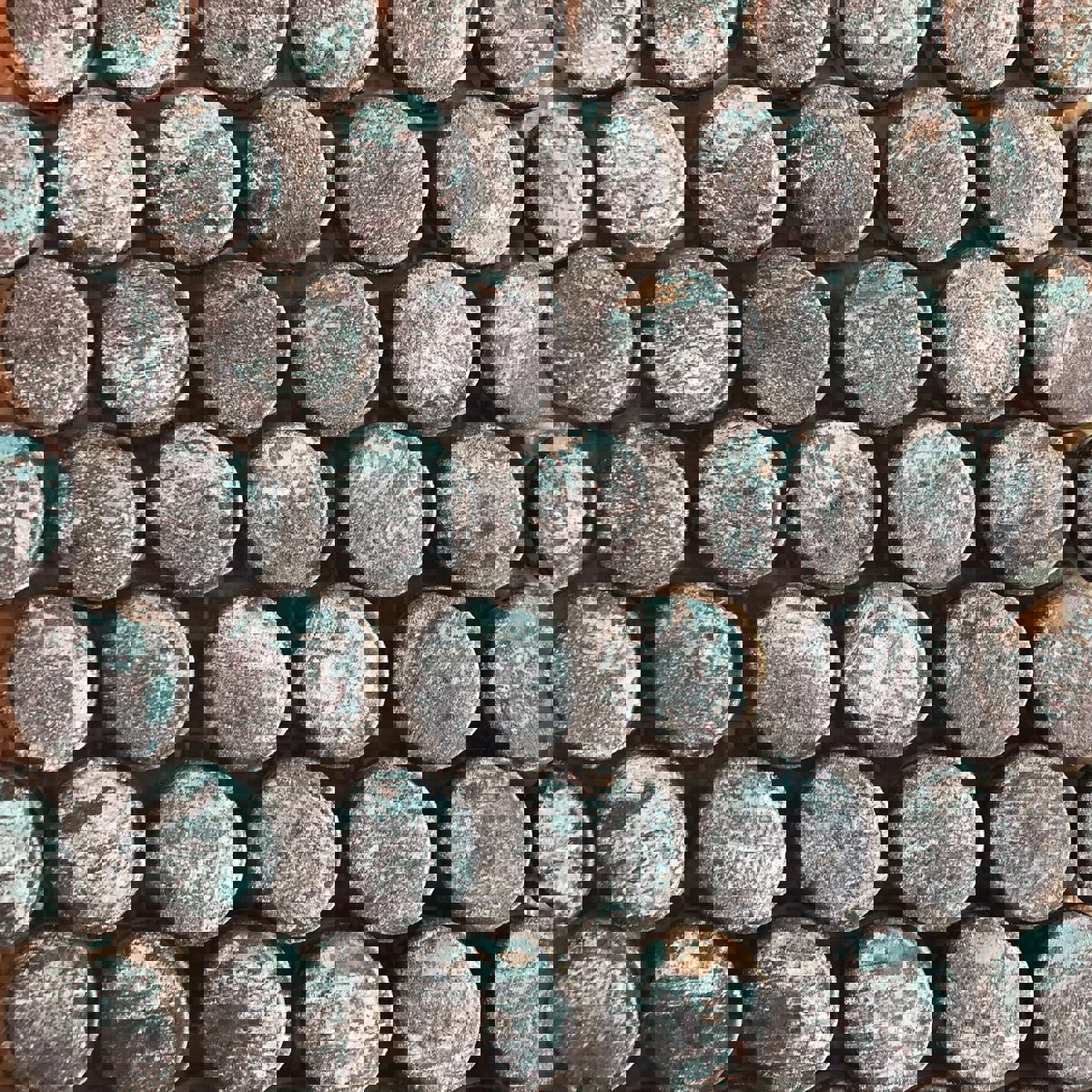 Verdigris Copper Penny Round Mosaic